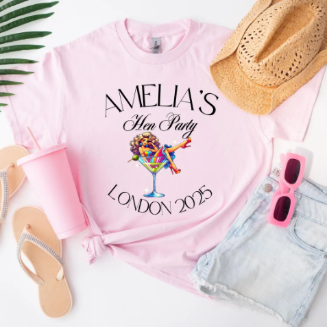 Martini Glass Hen Do Party T-Shirts