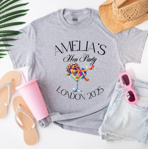 Martini Glass Hen Do Party T-Shirts