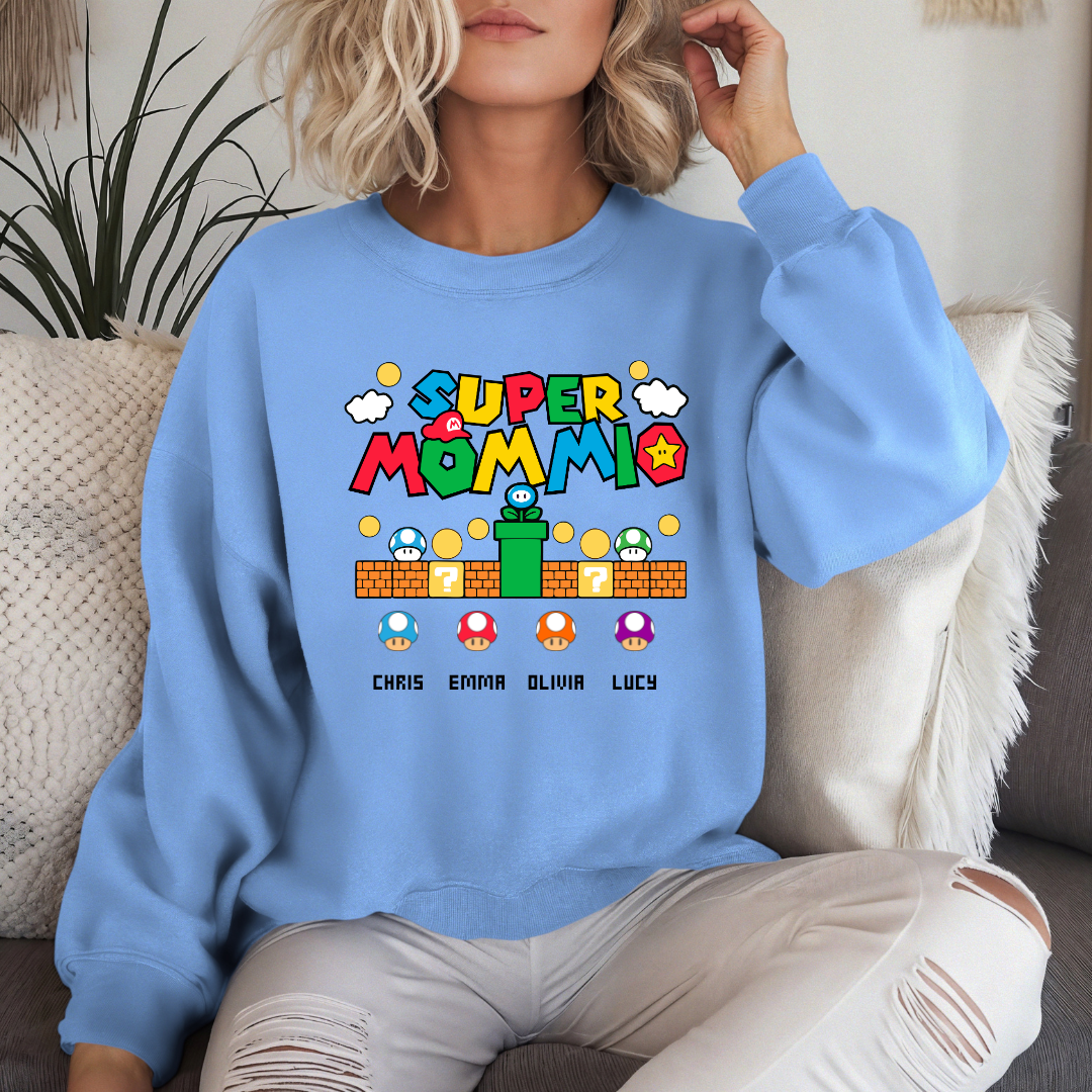 Super Mommio Sweatshirt with Kids Name