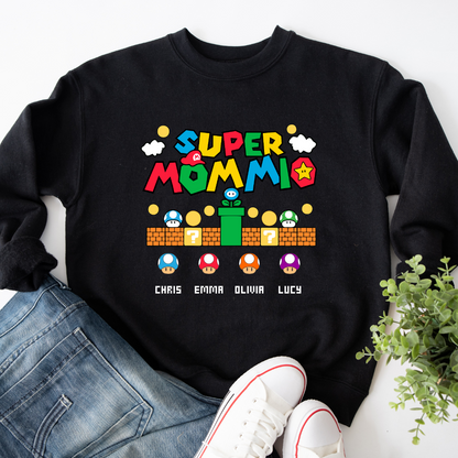 Super Mommio Sweatshirt with Kids Name