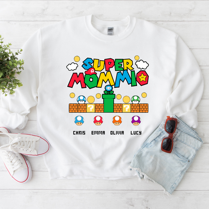 Super Mommio Sweatshirt with Kids Name