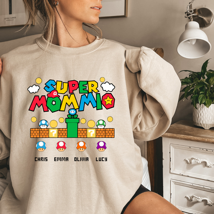 Super Mommio Sweatshirt with Kids Name