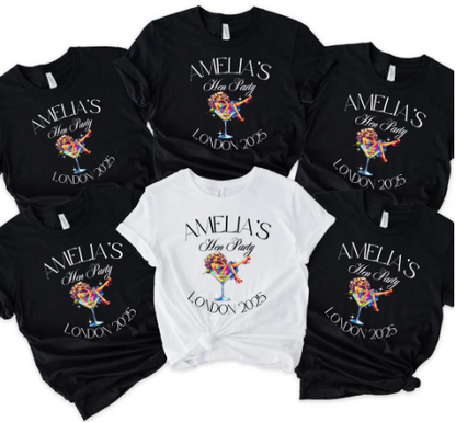 Martini Glass Hen Do Party T-Shirts