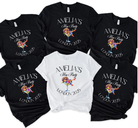 Martini Glass Hen Do Party T-Shirts
