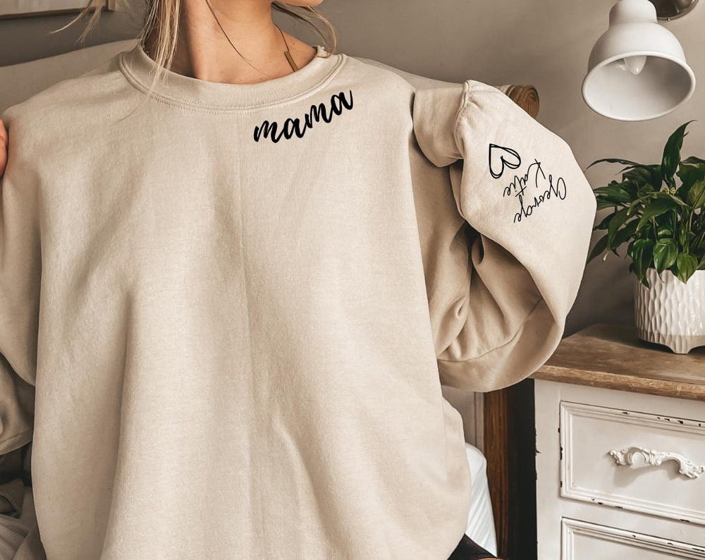 Custom Mama Sweatshirt with Kids Name