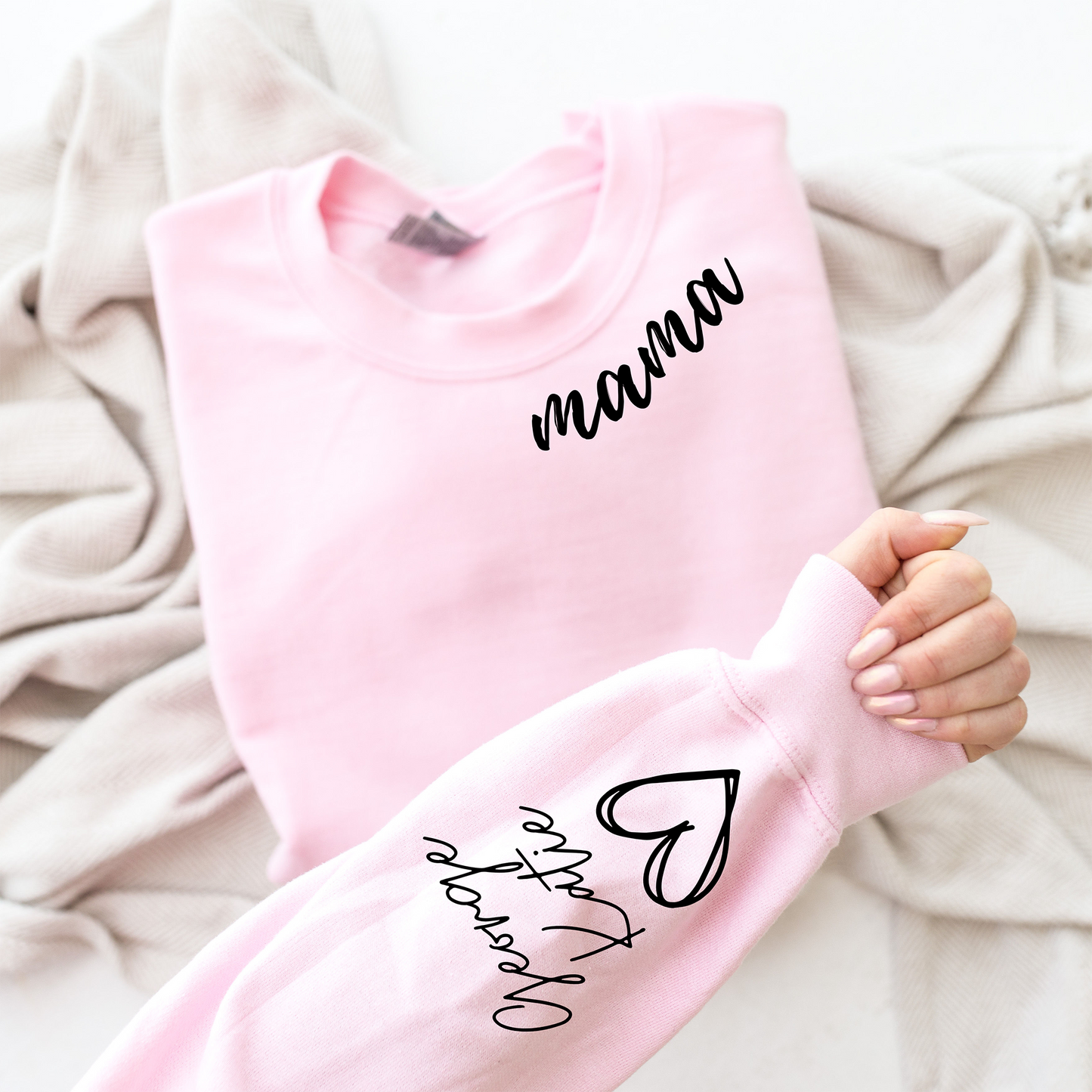 Custom Mama Sweatshirt with Kids Name