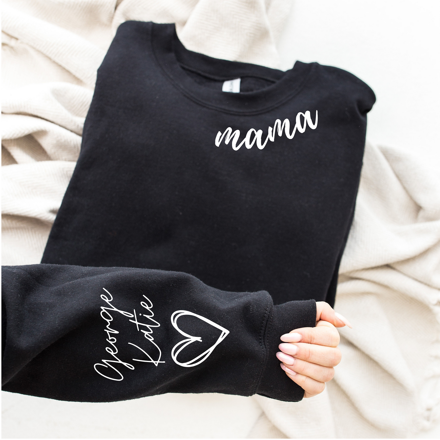 Custom Mama Sweatshirt with Kids Name